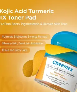 Cheemex® Kojic Acid Turmeric TX Toner Pad 70pads - Dark Spot & Pigmentation Care for Uneven Skin Tone