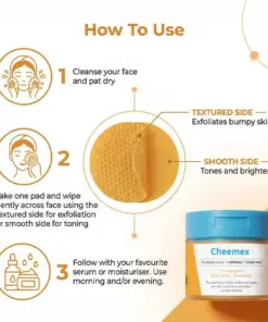 Cheemex® Kojic Acid Turmeric TX Toner Pad 70pads - Dark Spot & Pigmentation Care for Uneven Skin Tone